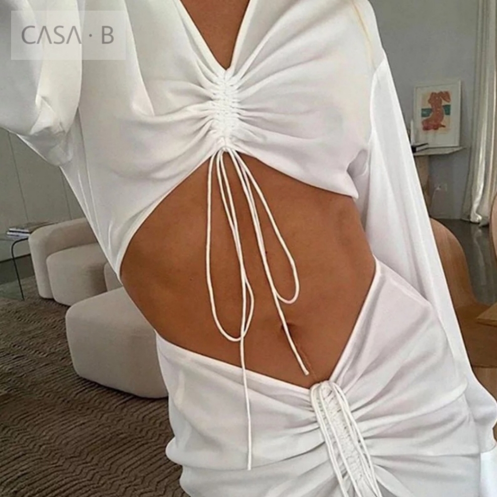 NEW!!💫CASA B|Samara Ruched Disconnect Dress - Picture 7 of 7